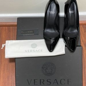 Versace Black Medusa Patent Leather Heels